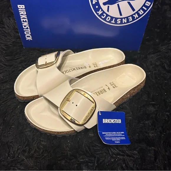 BIRKENSTOCK Madrid big buckle leather sandals slippers slides shoes eur 39 new - Picture 2 of 8